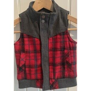 Toddler Boy Osh Kosh Jacket Vest Jacket Christmas Plaid Size 2T